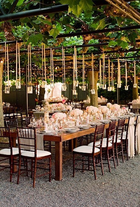 decor table fete original bois suspension